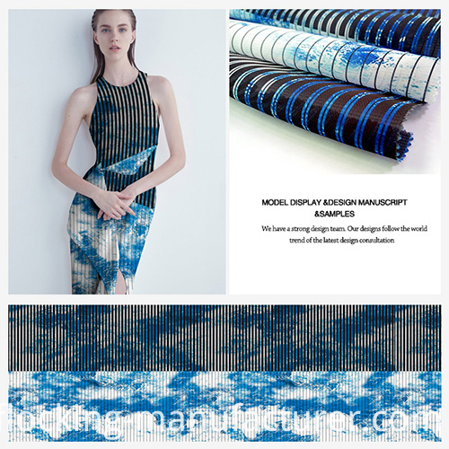Ventilate&Elegant Striped Organza Fabric with Printing Design